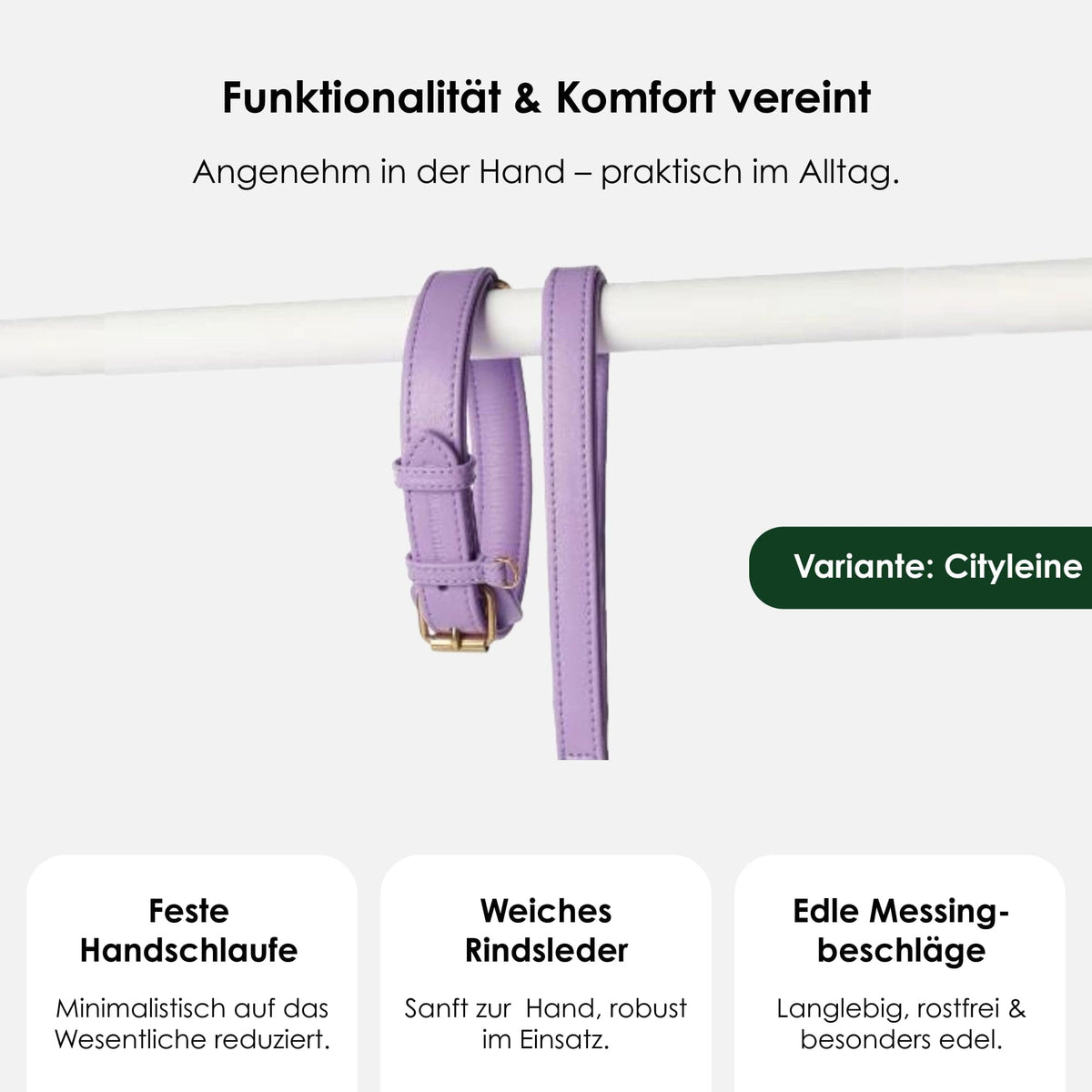 William Walker Vysoce kvalitní kožené vodítko pro psa Lavender (fialové)