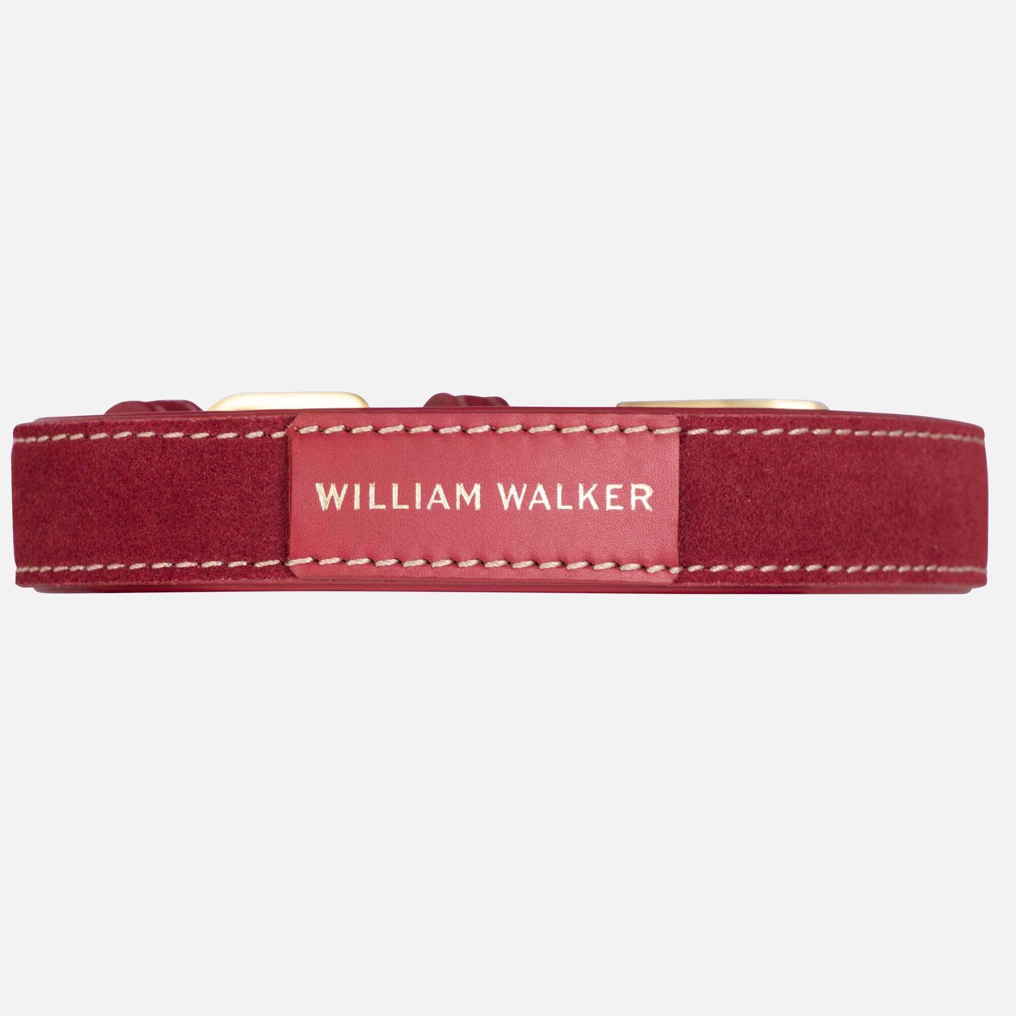 William Walker semišový obojek pro psa Lambrusco (bordó)