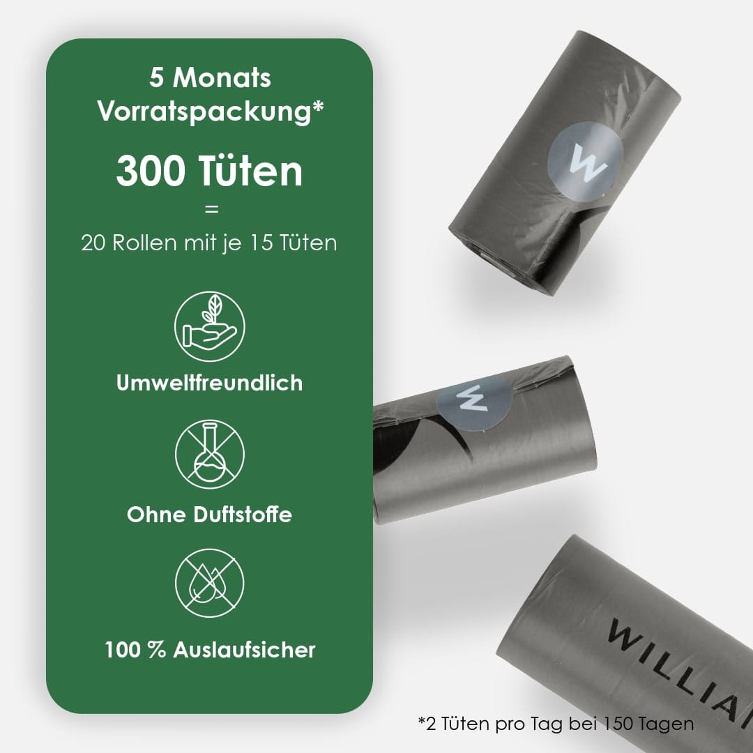 William Walker POOP IT – 300 sáčků na exkrementy (20 rolí)
