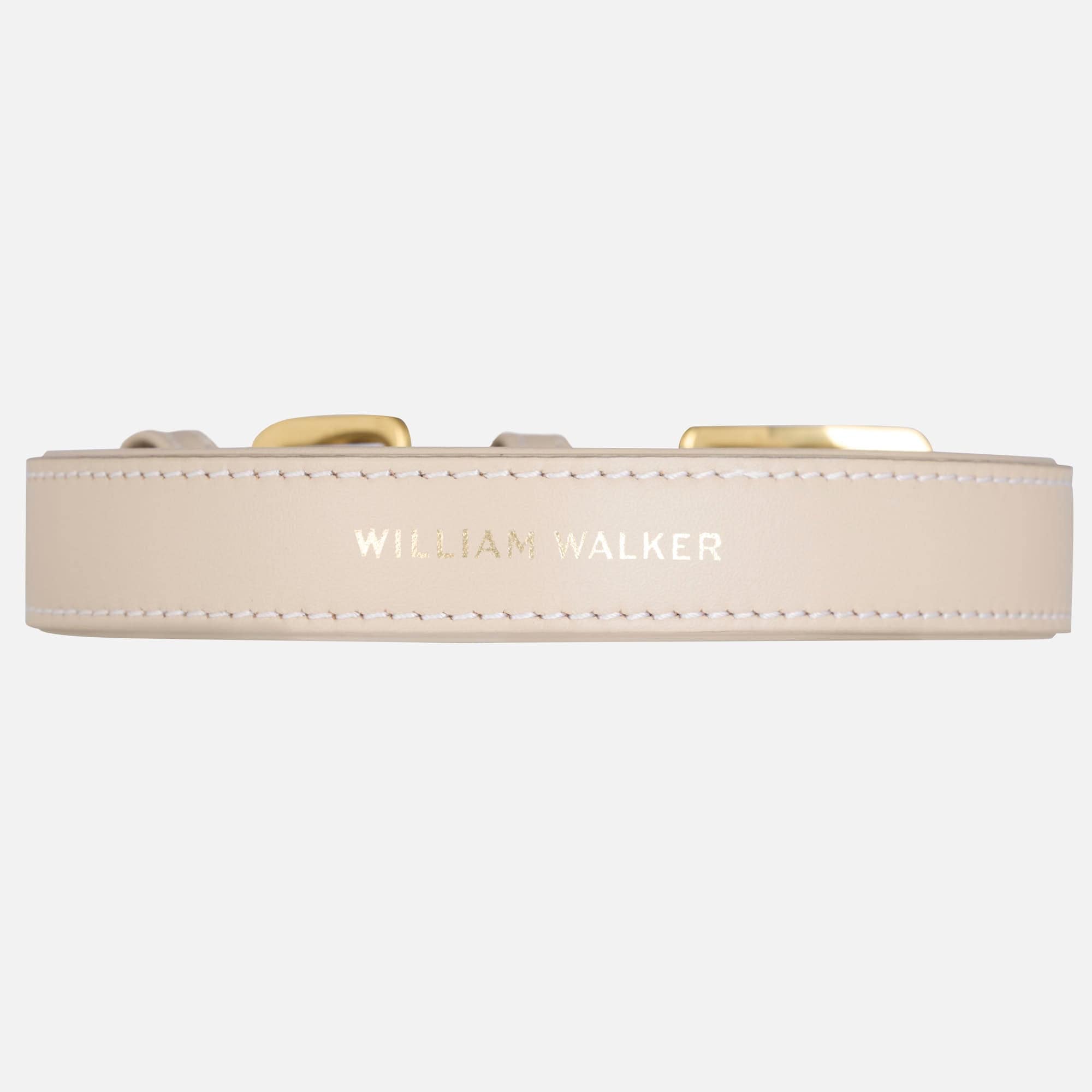 William Walker kožený obojek pro psa Almond (béžový)