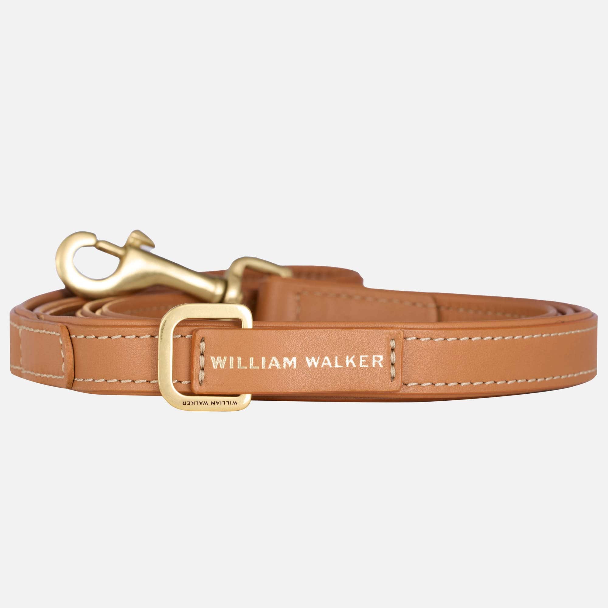 William Walker Hladké kožené vodítko pro psa Caramel