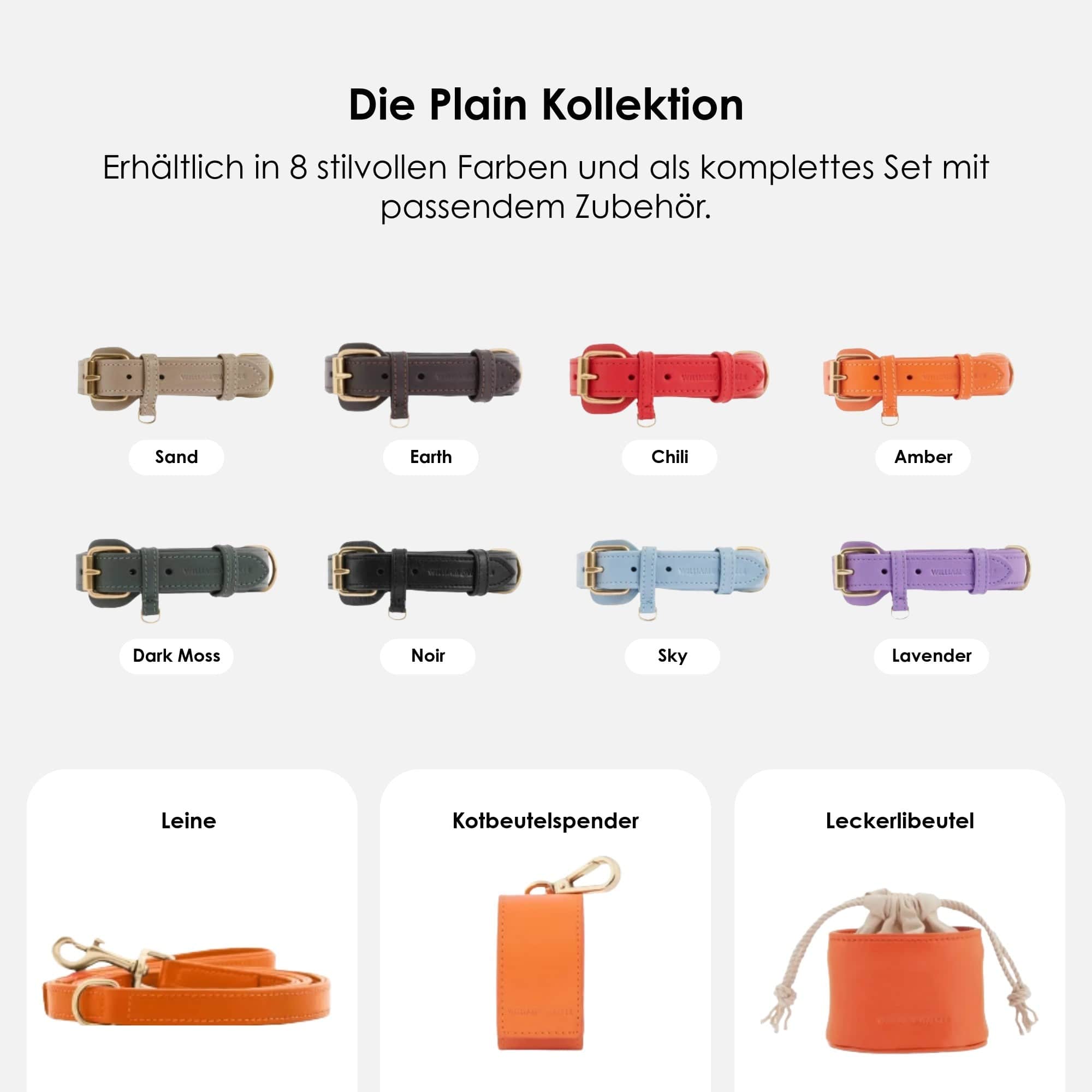 William Walker Kožený obojek pro psa Amber (oranžový)